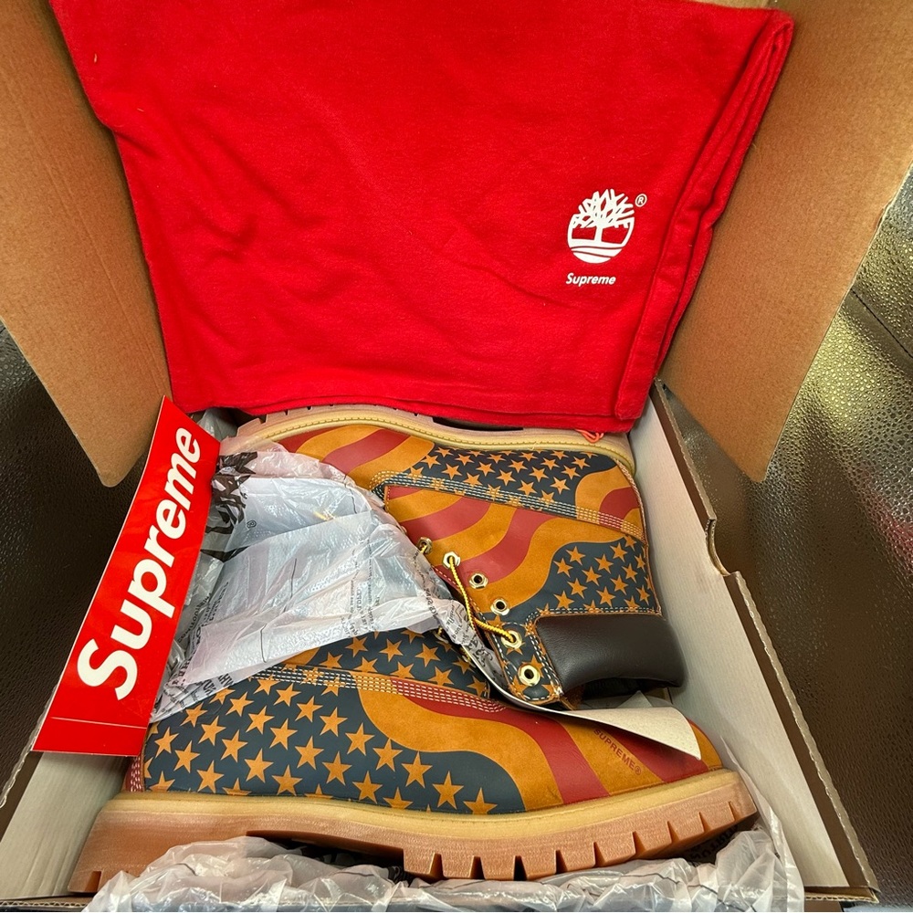 Timberland 6" Boot Supreme Stars & Stripes Wheat Men’s Sz 13